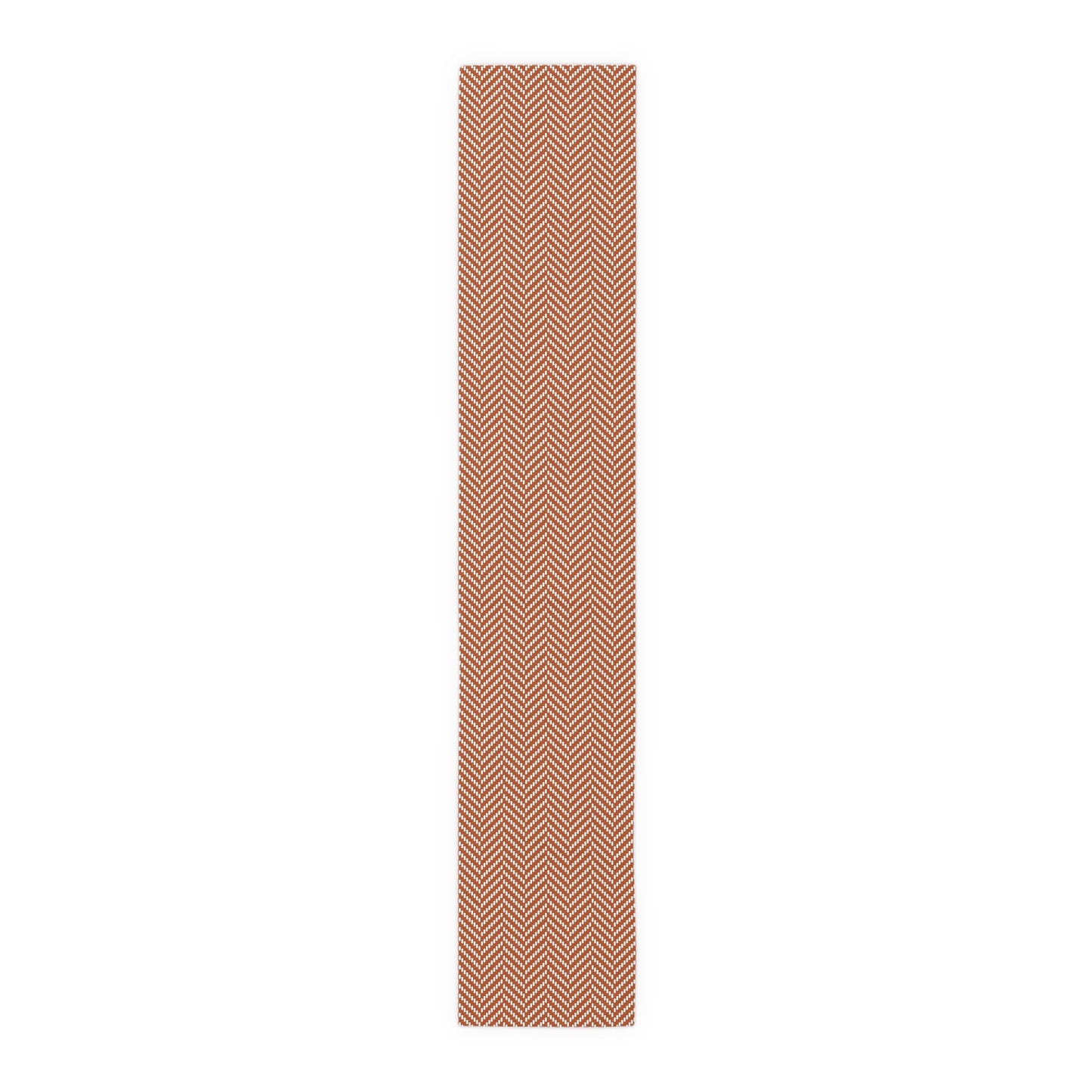 Table Runner | Dark Orange & White | Herringbone