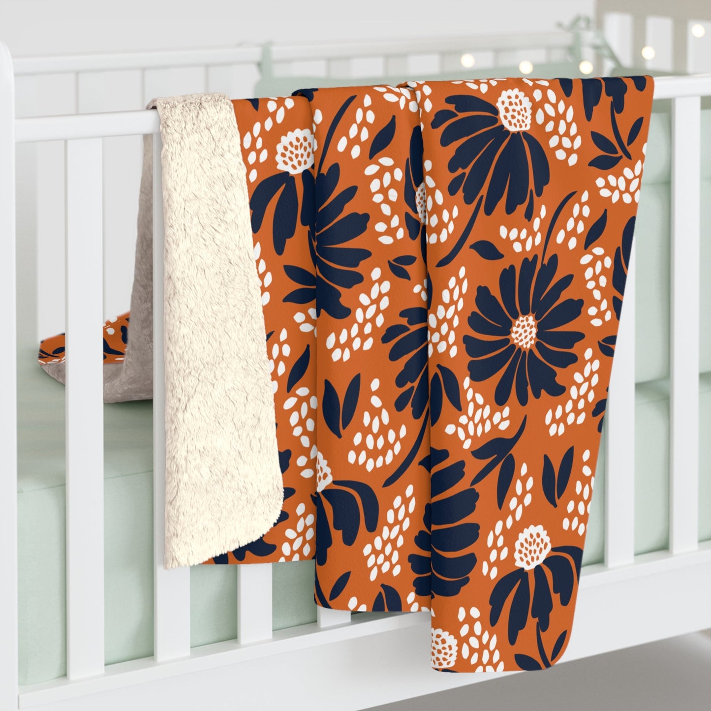 Sherpa Blanket | Orange & Blue | Bellis