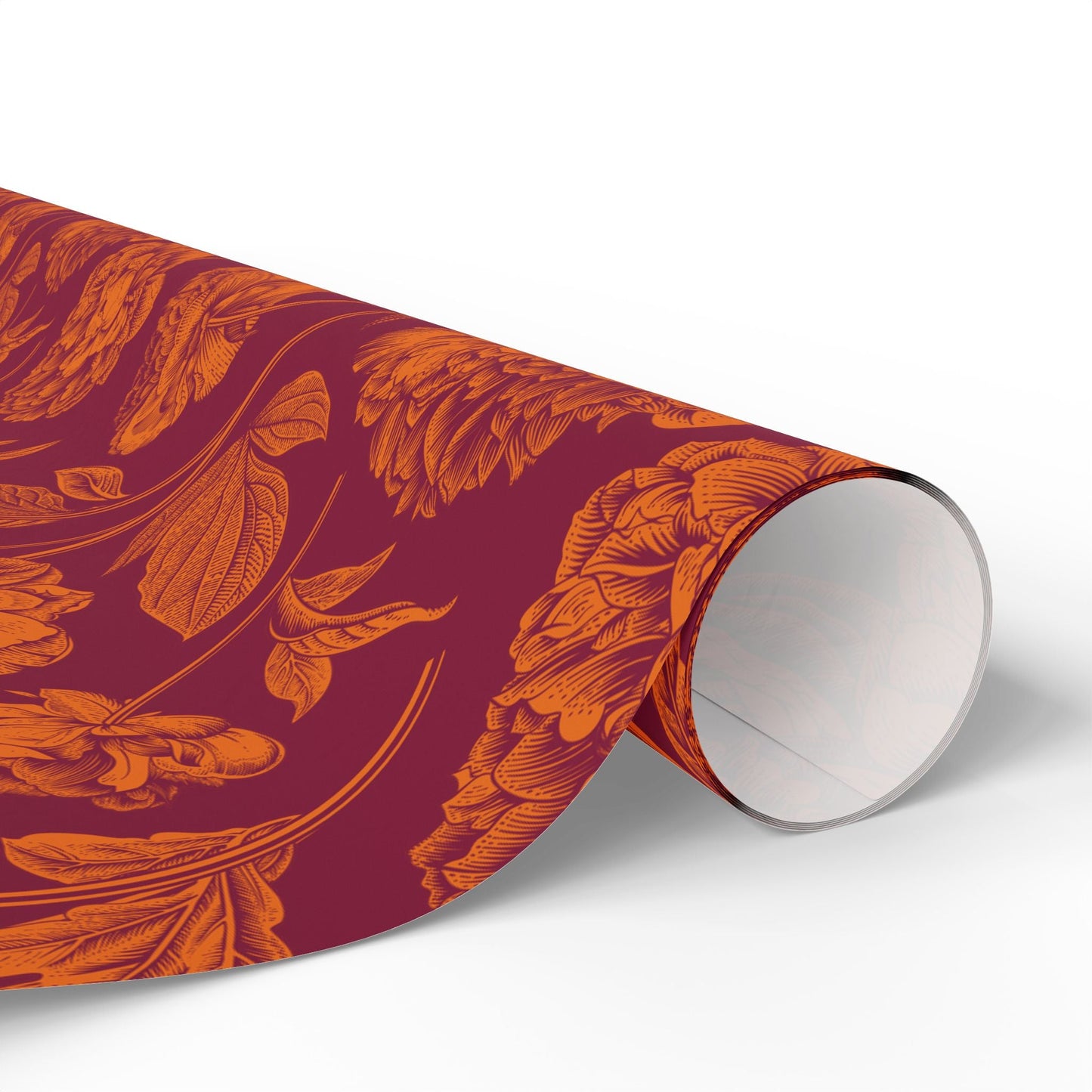 Gift Wrap | Maroon & Orange | Peony