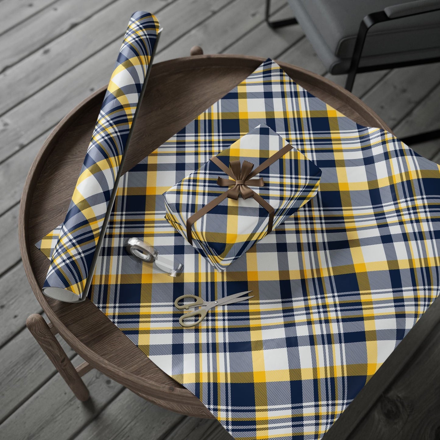 Gift Wrap | Yellow & Blue | Tartan