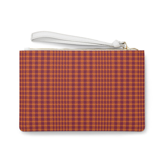 Clutch Bag | Maroon & Orange | Tweed