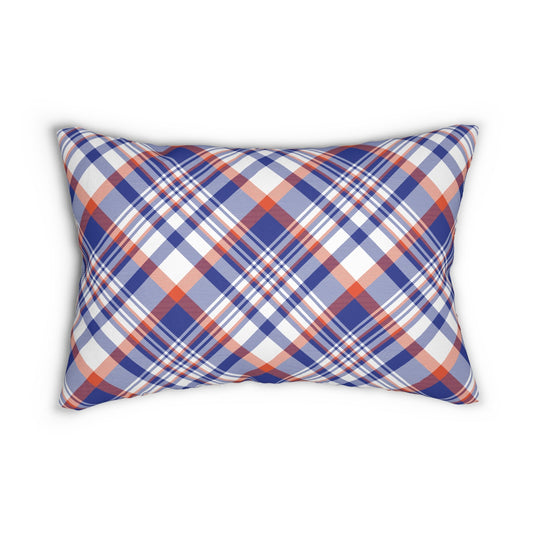 Pillow | Bright Blue & Orange | Tartan