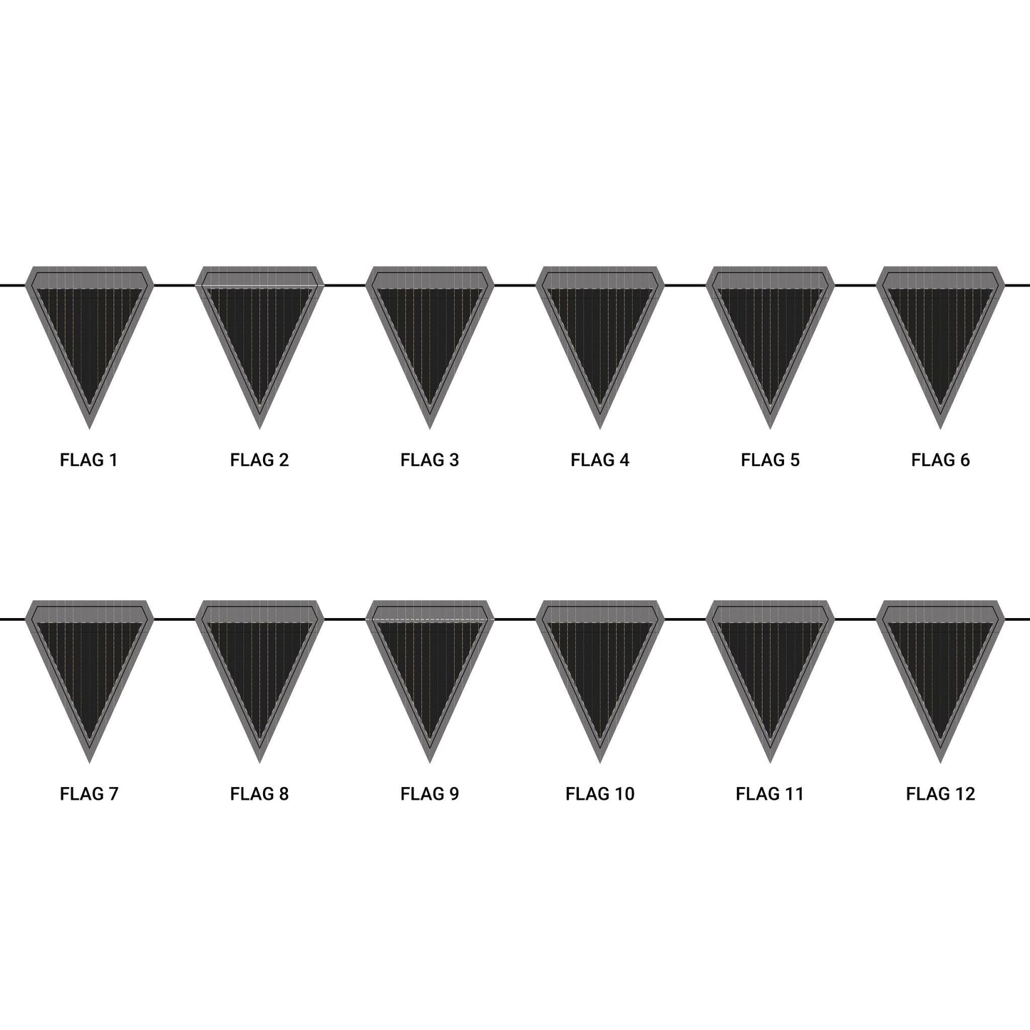 Flag Garland | Black & Gold | Pinstripe