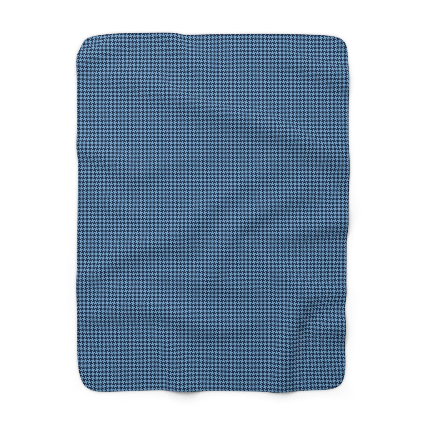 Sherpa Blanket | Light Blue & White | Houndstooth
