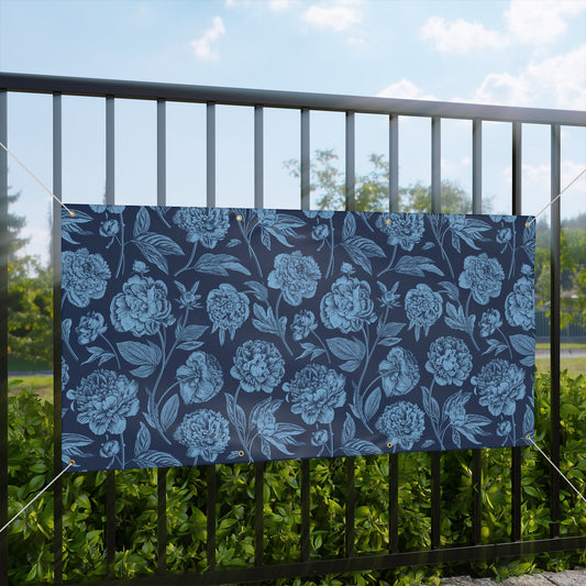 Banner | Light Blue & White | Peony