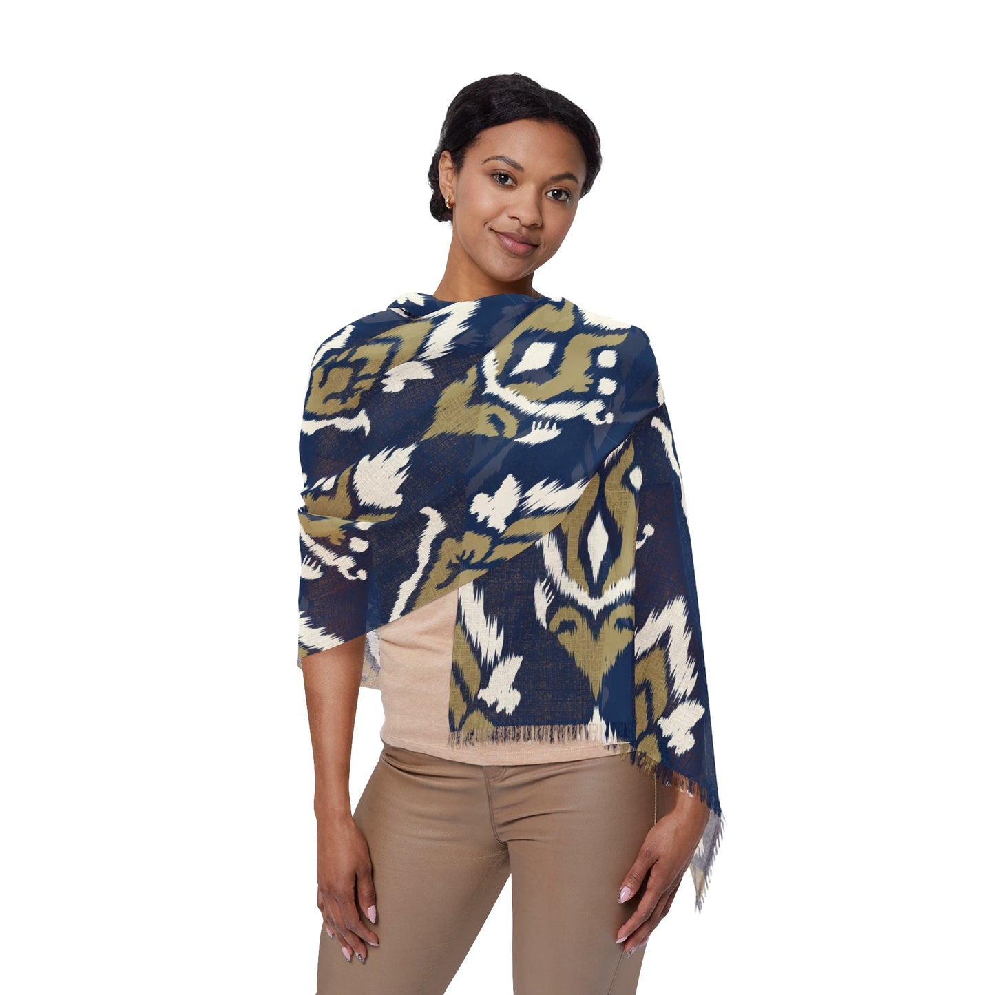 Scarf | Blue & Gold | Ikat
