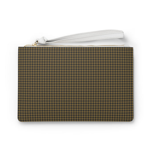 Clutch Bag | Black & Gold | Houndstooth