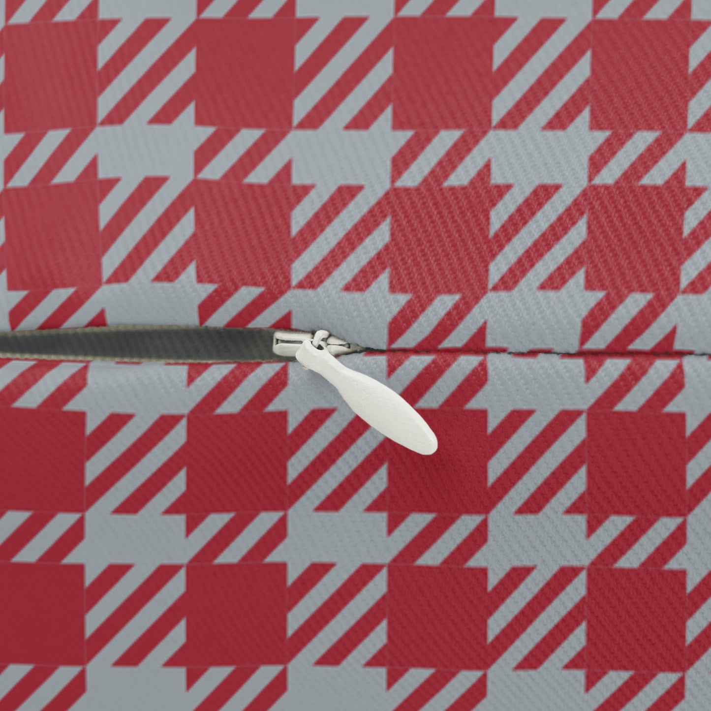 Pillow | Red & Gray | Tweed