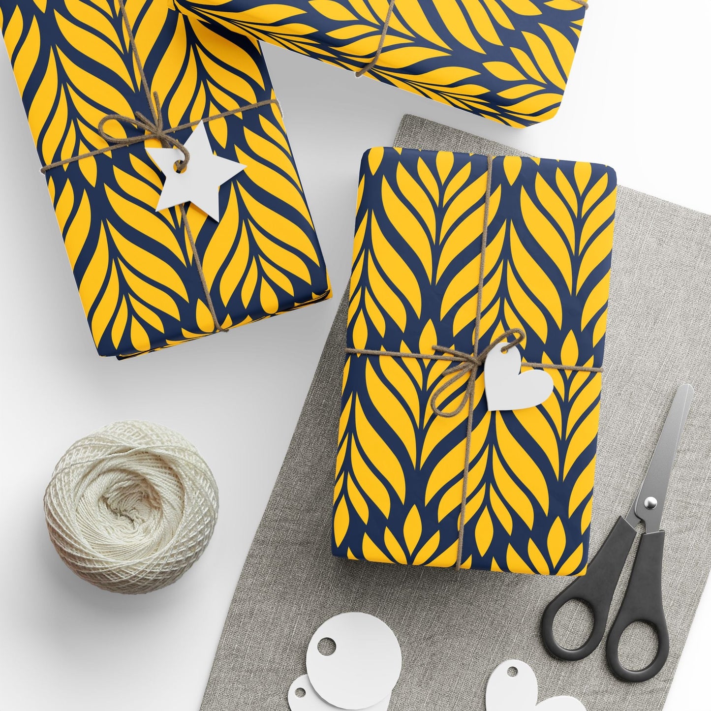 Gift Wrap | Yellow & Blue | Palm