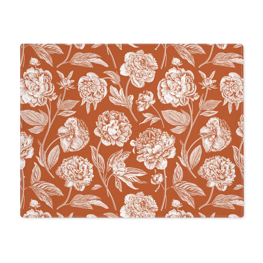 Placemat | Dark Orange & White | Peony