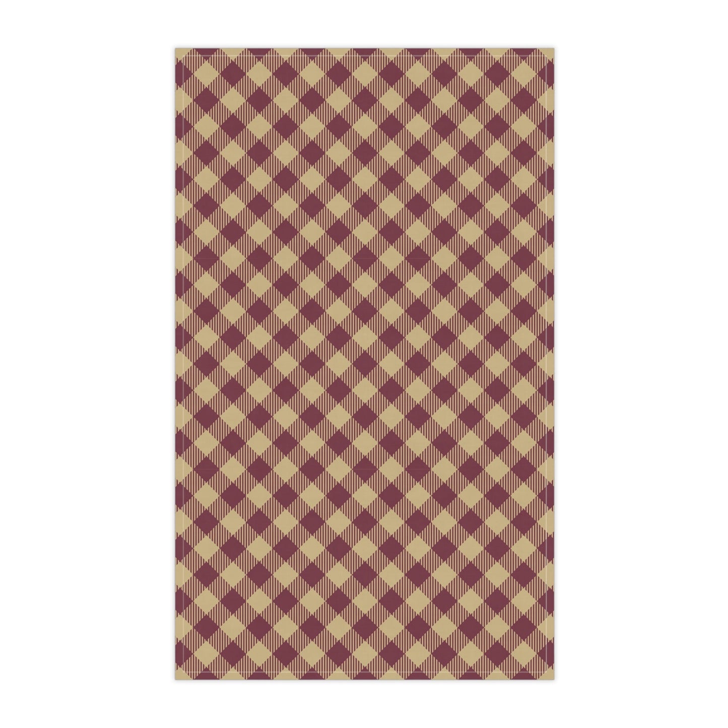 Tea Towels | Maroon & Gold | Gingham
