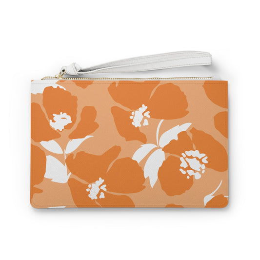 Clutch Bag | Orange & White | Poppy