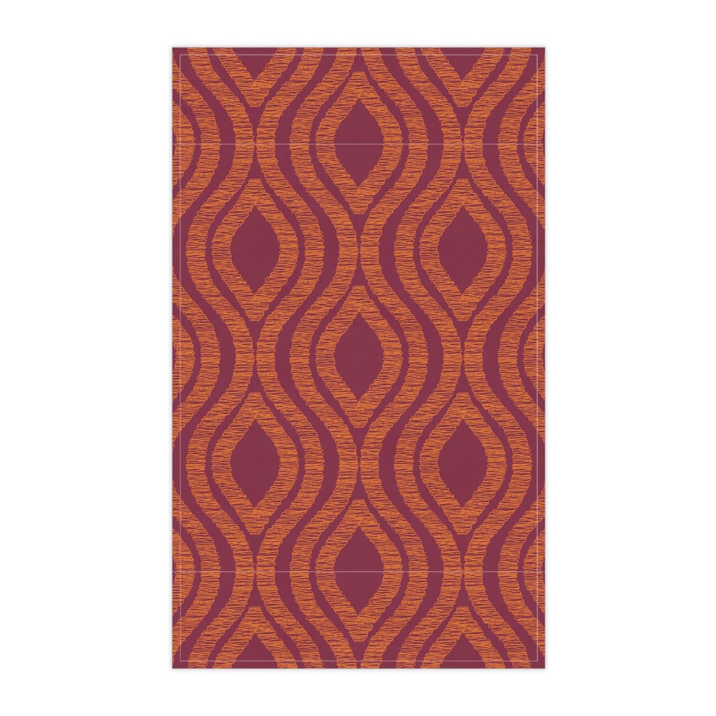 Tea Towels | Maroon & Orange | Ogee