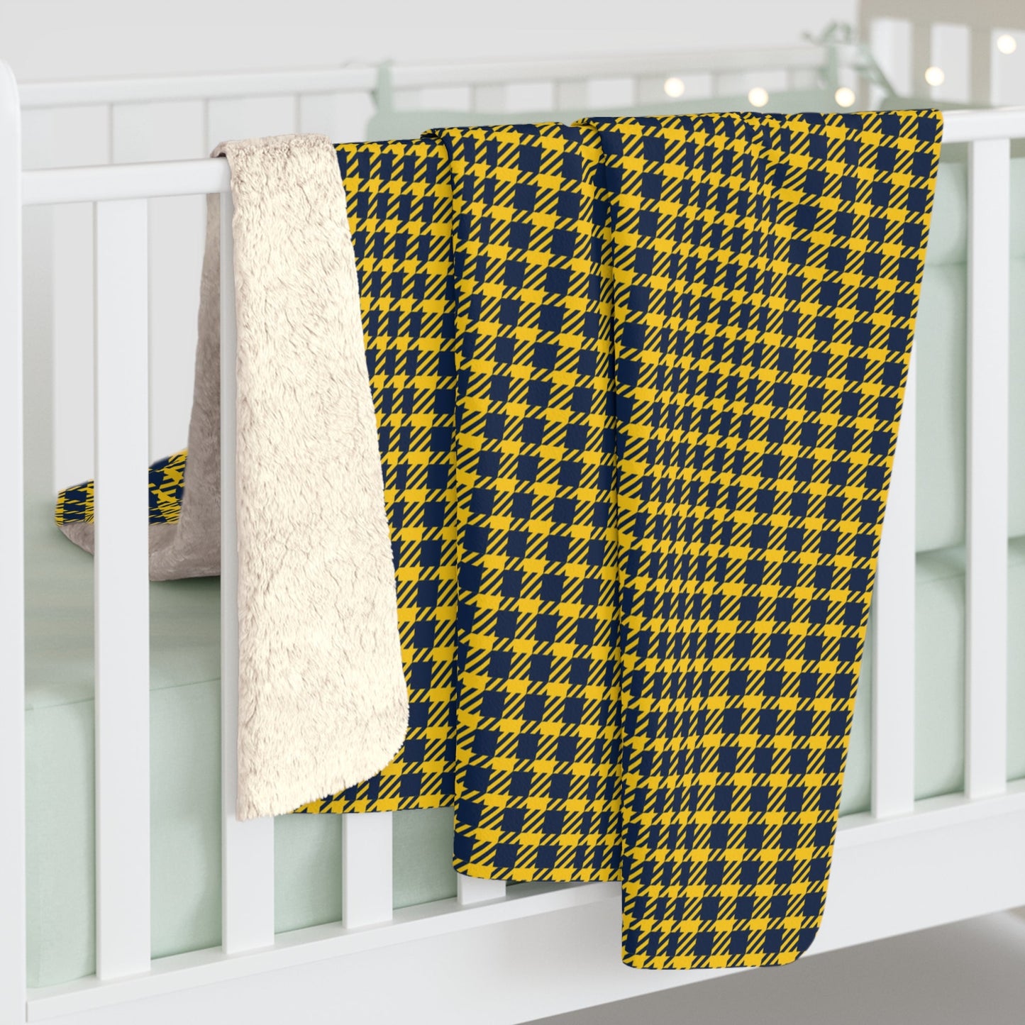Sherpa Blanket | Yellow & Blue | Tweed