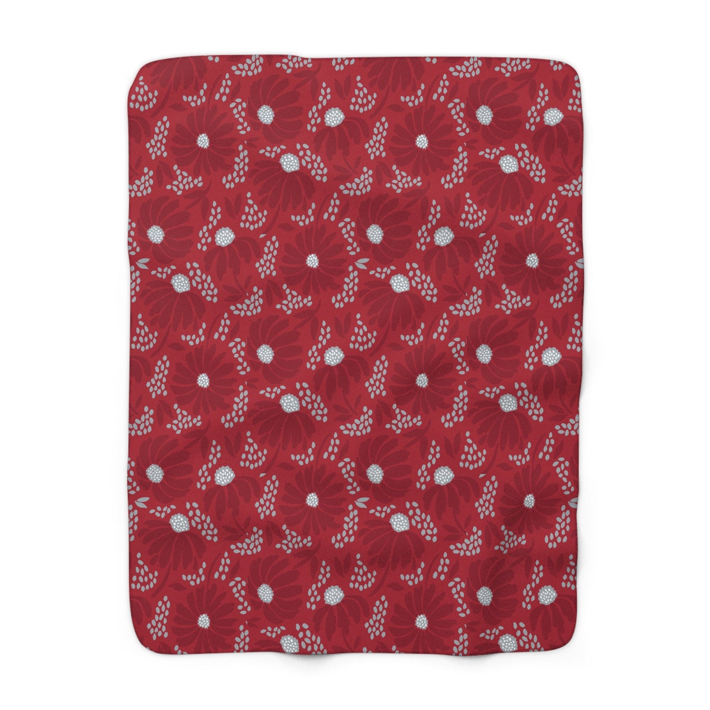 Sherpa Blanket | Red & Gray | Bellis