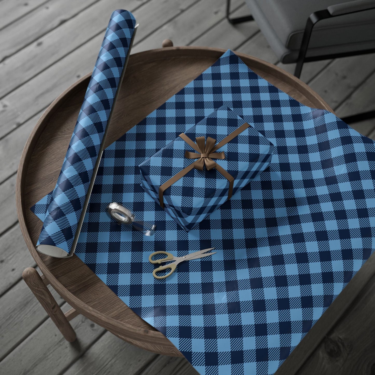 Gift Wrap | Light Blue & White | Gingham