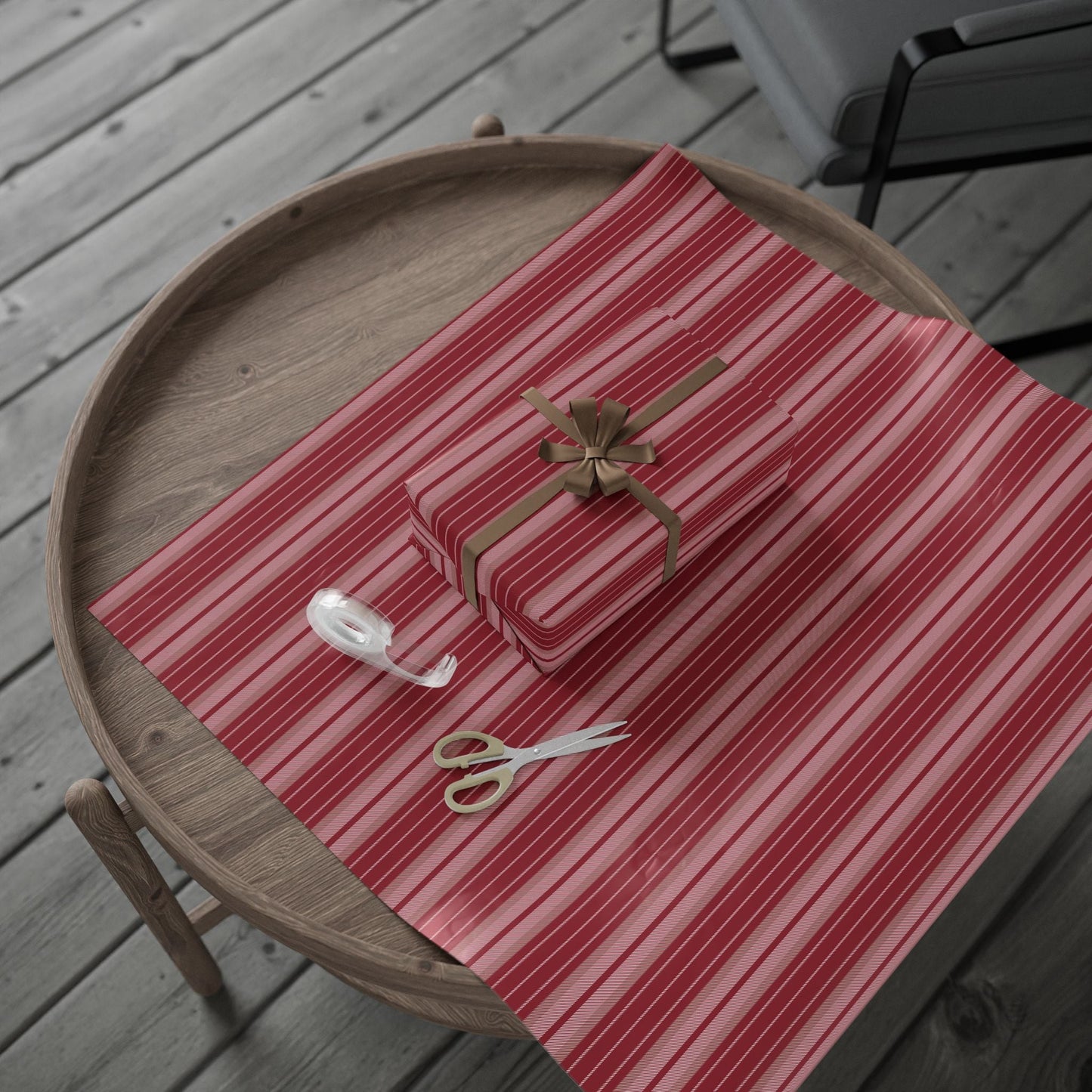 Gift Wrap | Maroon & White | Stripe