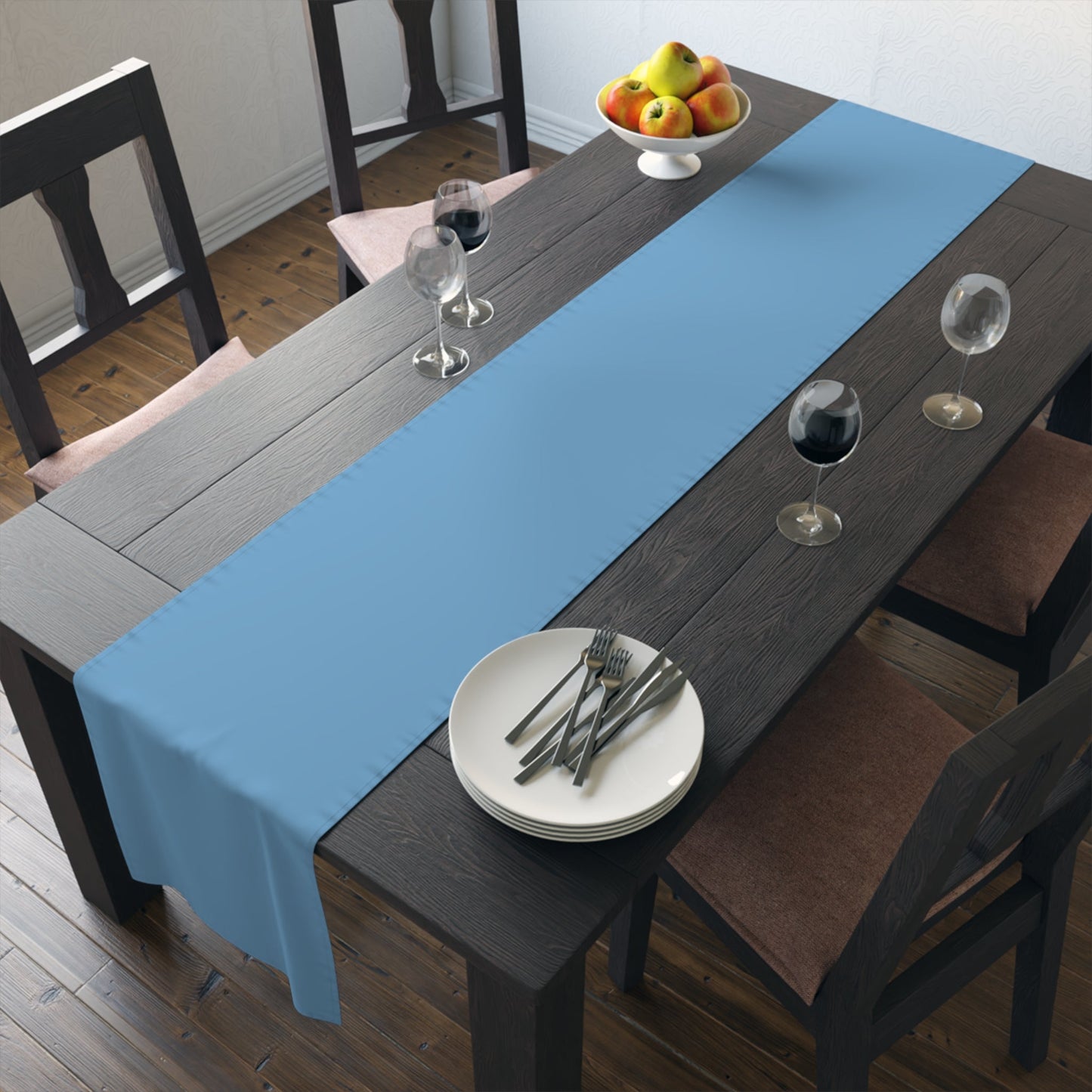 Table Runner | Light Blue & White | Light